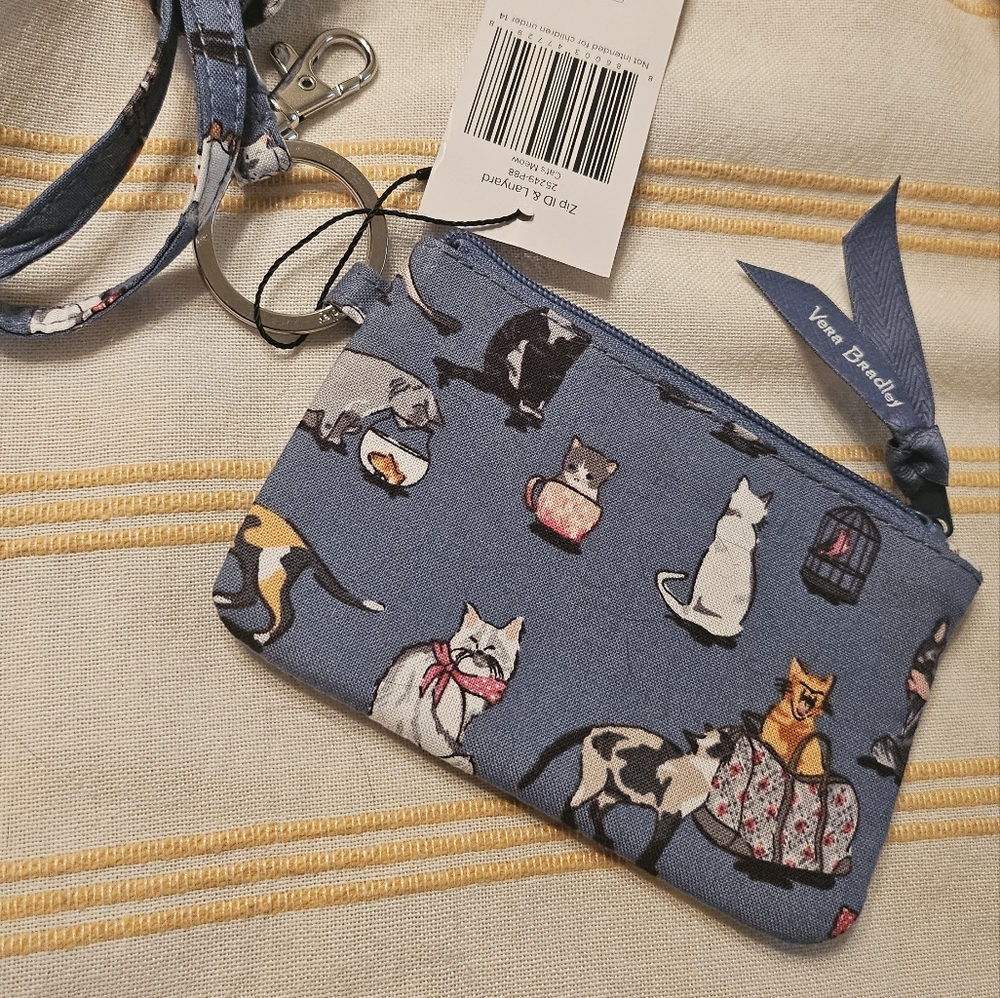 Vera Bradley Cat Wallet & Lanyard